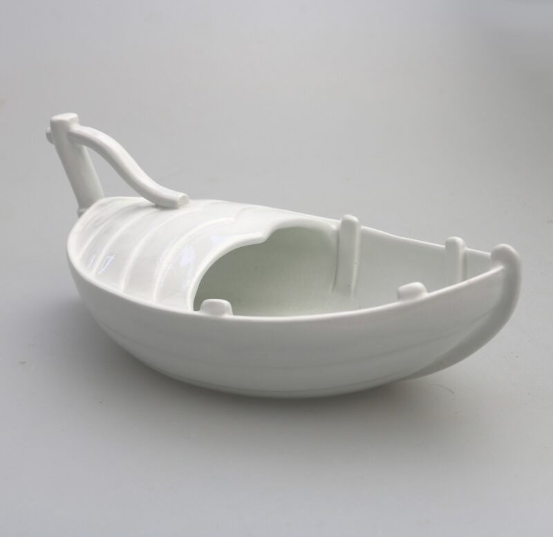 An extremely rare antique Minton porcelain novelty Nautical Spoon Warmer C.19thC