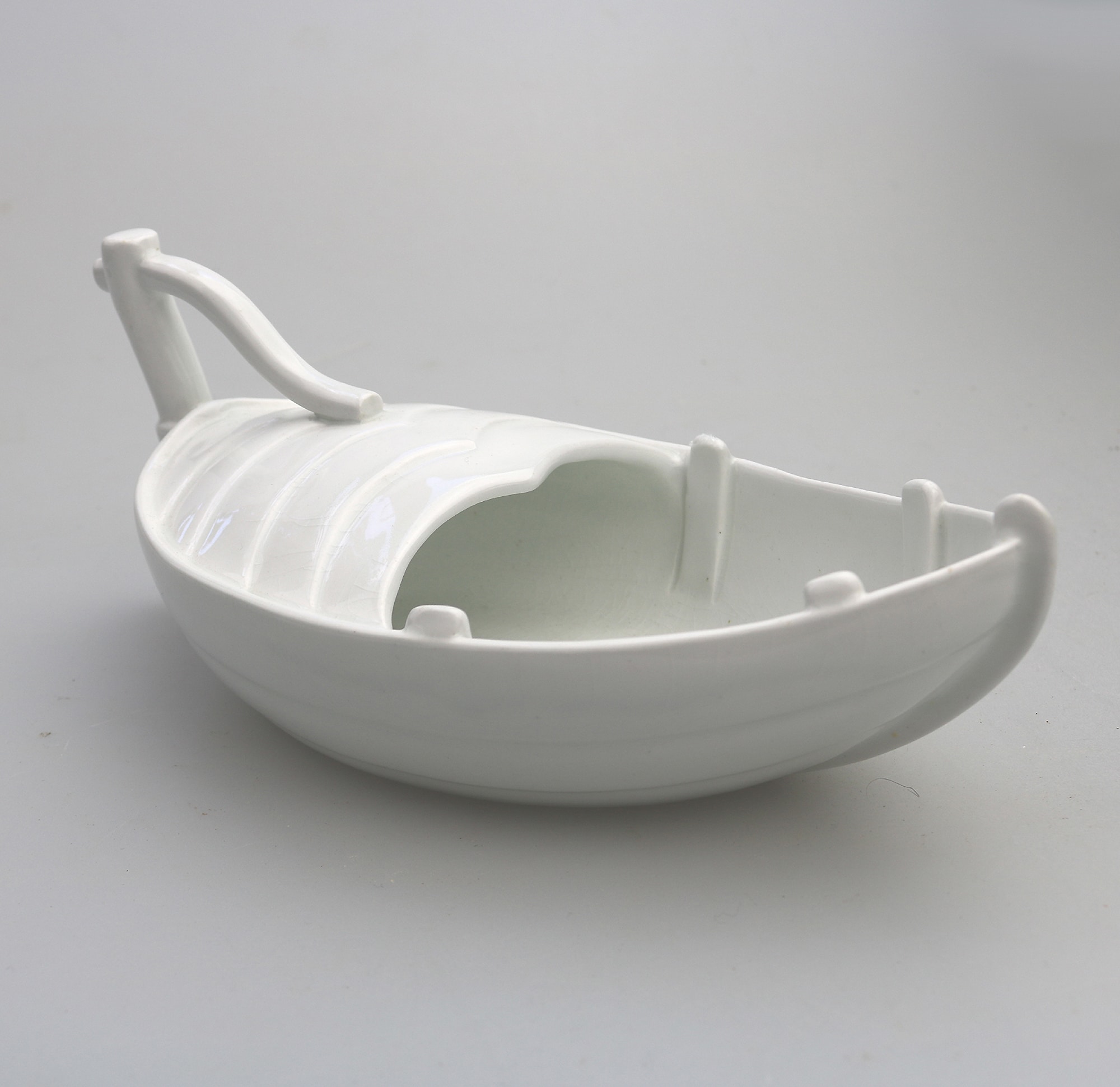 An extremely rare antique Minton porcelain novelty Nautical Spoon Warmer C.19thC