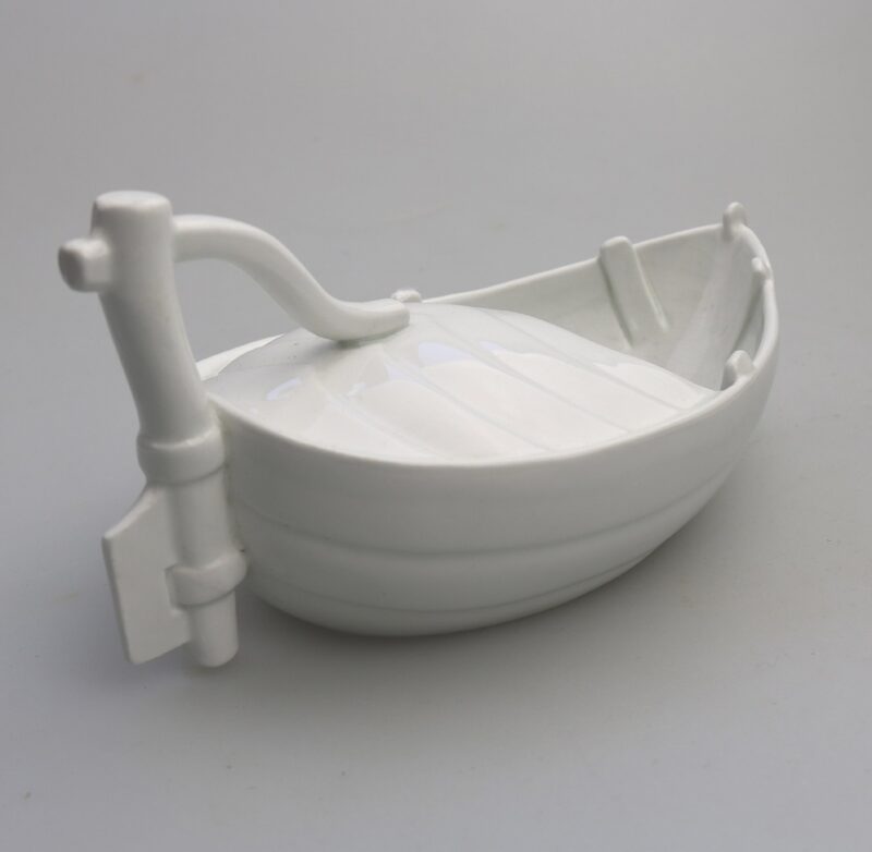 An extremely rare antique Minton porcelain novelty Nautical Spoon Warmer C.19thC