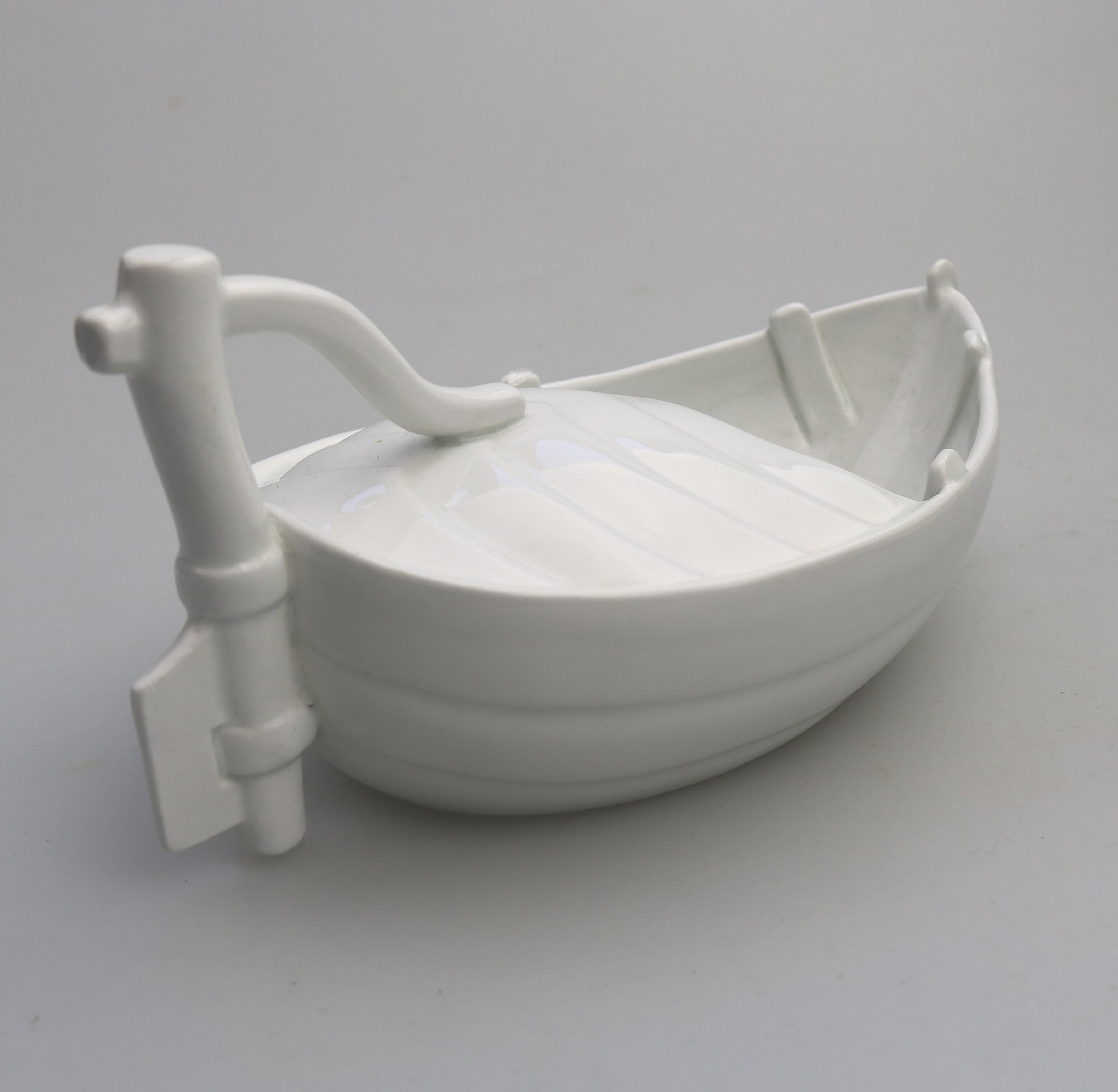 An extremely rare antique Minton porcelain novelty Nautical Spoon Warmer C.19thC