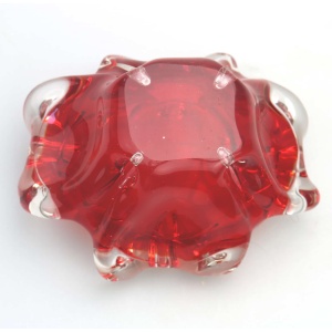 A mid century retro Italian Art Glass Murano Sommerso candy-red Bowl 2 C.1960