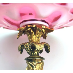 A very fine antique French Napoleonic ormolu & flashed glass Comport Tazza C.19thC