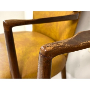 Pair of Mid-Century Teak & Leather Library or Dining Chairs