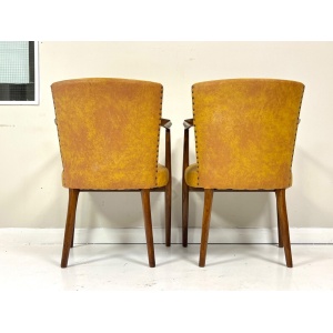 Pair of Mid-Century Teak & Leather Library or Dining Chairs