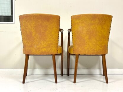 Pair of Mid-Century Teak & Leather Library or Dining Chairs