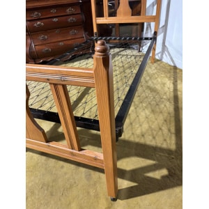 Pine Single Bed With Vintage Spring Base