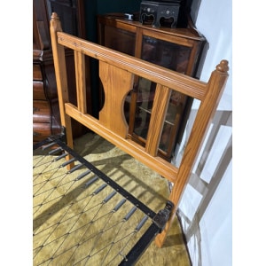 Pine Single Bed With Vintage Spring Base