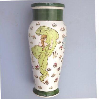 Art Nouveau Doulton Lambeth Faience Margaret E Thomson Vase - Mucha style C.1900 - Image 2