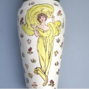 Art Nouveau Doulton Lambeth Faience Margaret E Thomson Vase - Mucha style C.1900