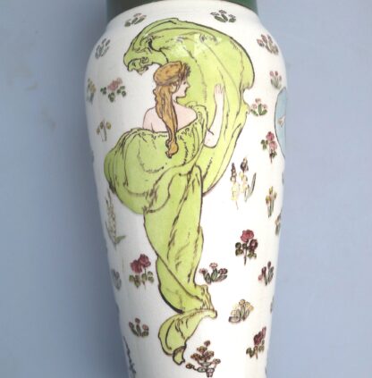 Art Nouveau Doulton Lambeth Faience Margaret E Thomson Vase - Mucha style C.1900 - Image 5