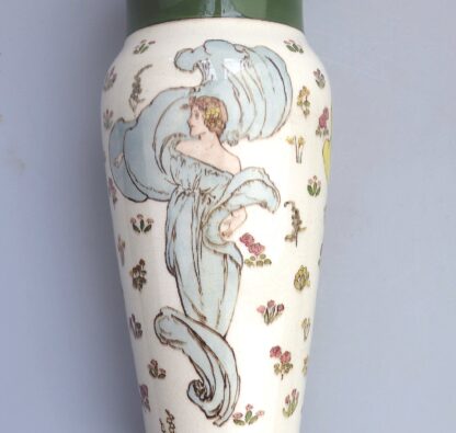 Art Nouveau Doulton Lambeth Faience Margaret E Thomson Vase - Mucha style C.1900 - Image 6