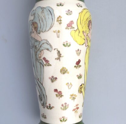 Art Nouveau Doulton Lambeth Faience Margaret E Thomson Vase - Mucha style C.1900 - Image 7