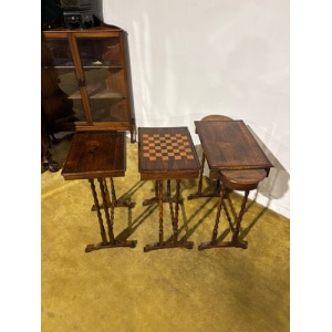 Regency Rosewood Nest of Three Tables