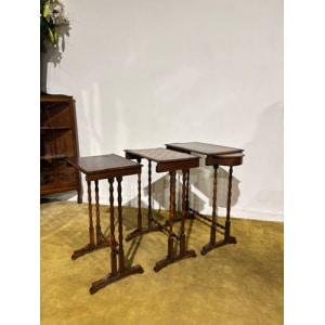 Regency Rosewood Nest of Three Tables