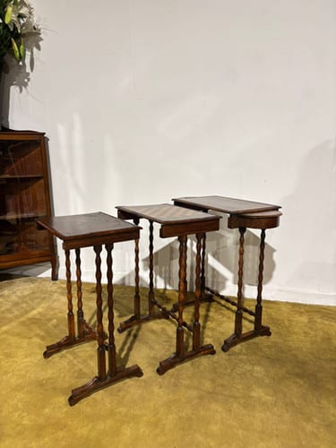 Regency Rosewood Nest of Three Tables