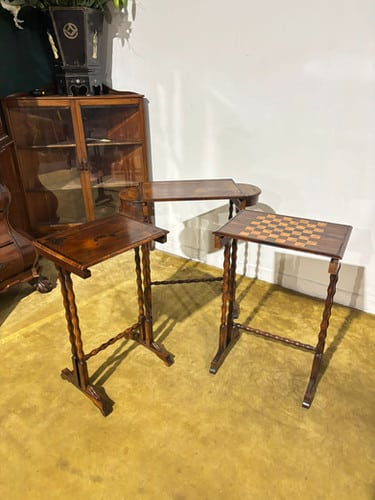 Regency Rosewood Nest of Three Tables