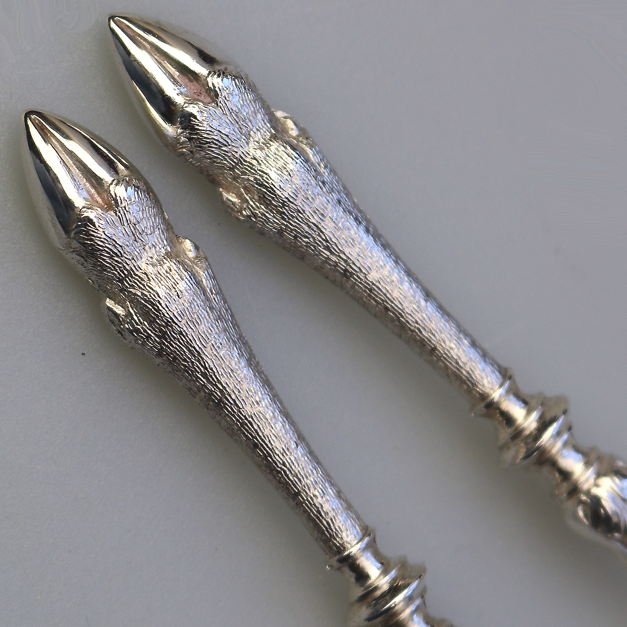 A very fine antique solid silver novelty Christmas reindeer Serving Set C.20thC