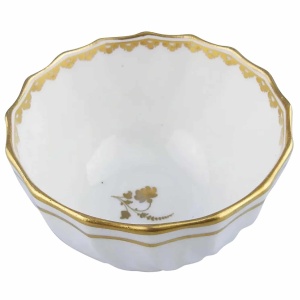 An antique Georgian Royal Crown Derby moulded porcelain gilt Tea Bowl C.1784+