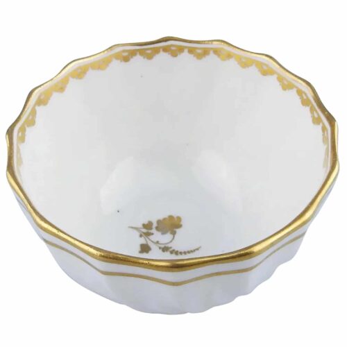 An antique Georgian Royal Crown Derby moulded porcelain gilt Tea Bowl C.1784+