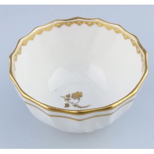 An antique Georgian Royal Crown Derby moulded porcelain gilt Tea Bowl C.1784+