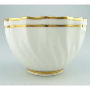 An antique Georgian Royal Crown Derby moulded porcelain gilt Tea Bowl C.1784+