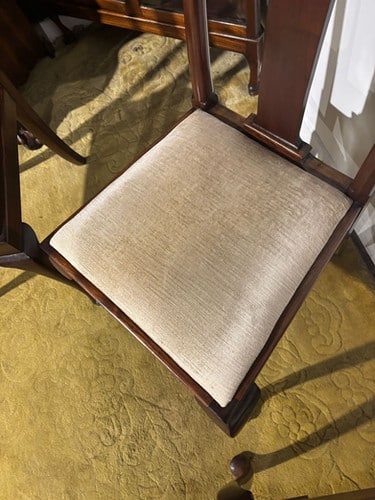 Set Of Four Mahogany Queen Anne Style Dining Chairs