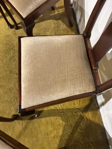 Set Of Four Mahogany Queen Anne Style Dining Chairs