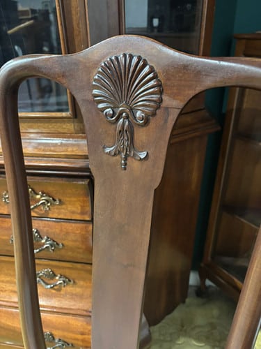 Set Of Four Mahogany Queen Anne Style Dining Chairs