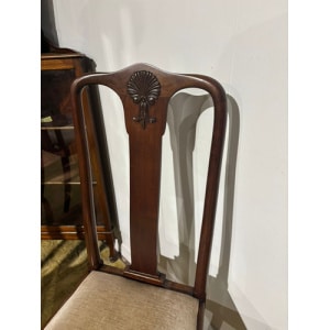 Set Of Four Mahogany Queen Anne Style Dining Chairs