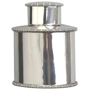 A small antique Victorian silver plate on copper ovoid Tea Caddy C.1900