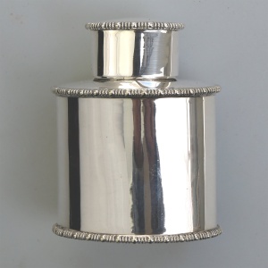 A small antique Victorian silver plate on copper ovoid Tea Caddy C.1900
