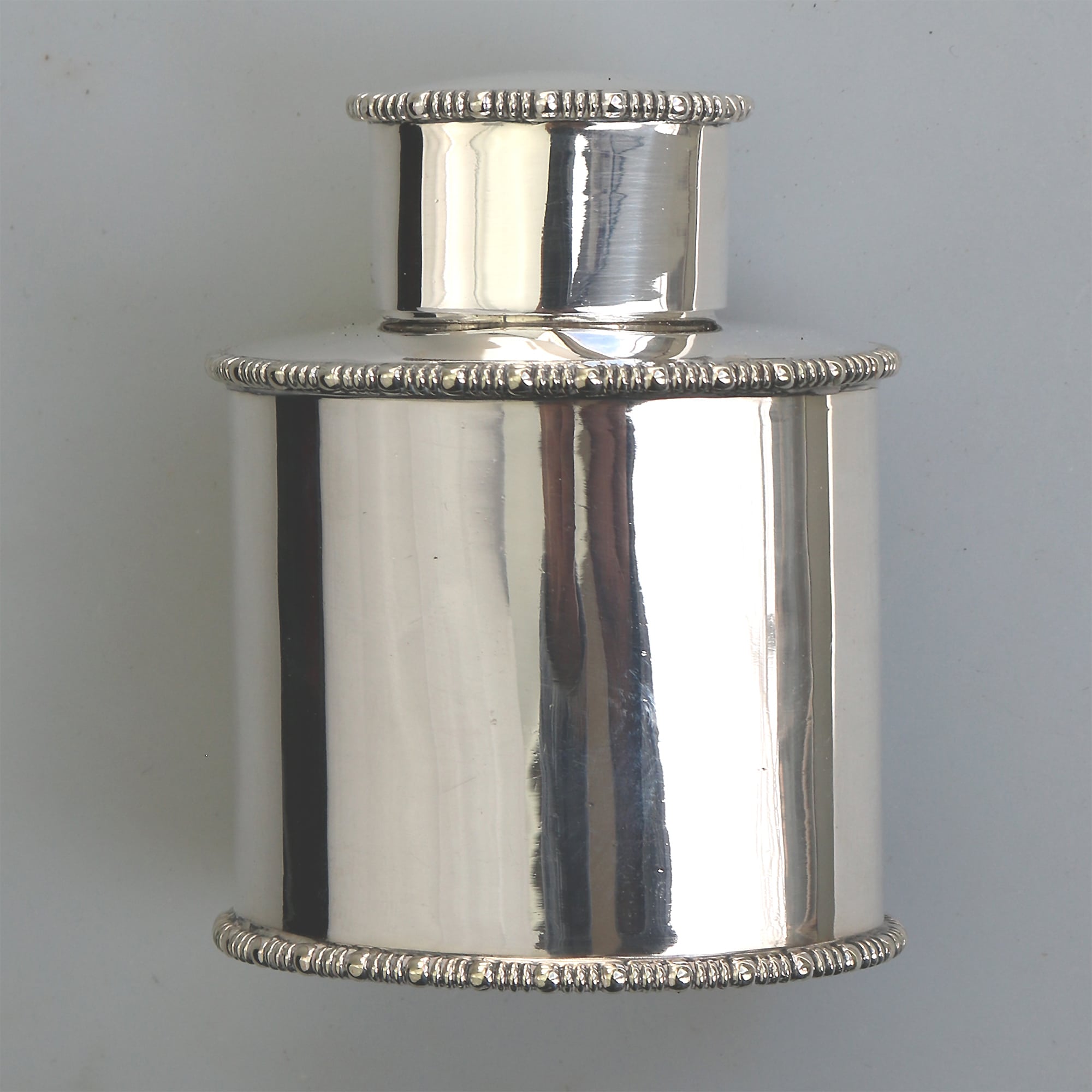 A small antique Victorian silver plate on copper ovoid Tea Caddy C.1900