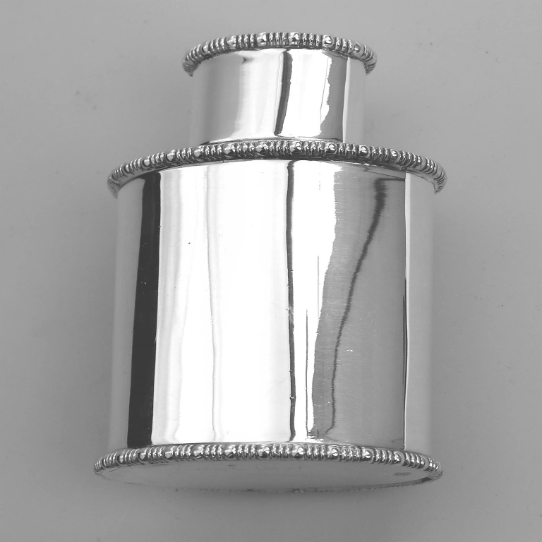 A small antique Victorian silver plate on copper ovoid Tea Caddy C.1900 - Image 3