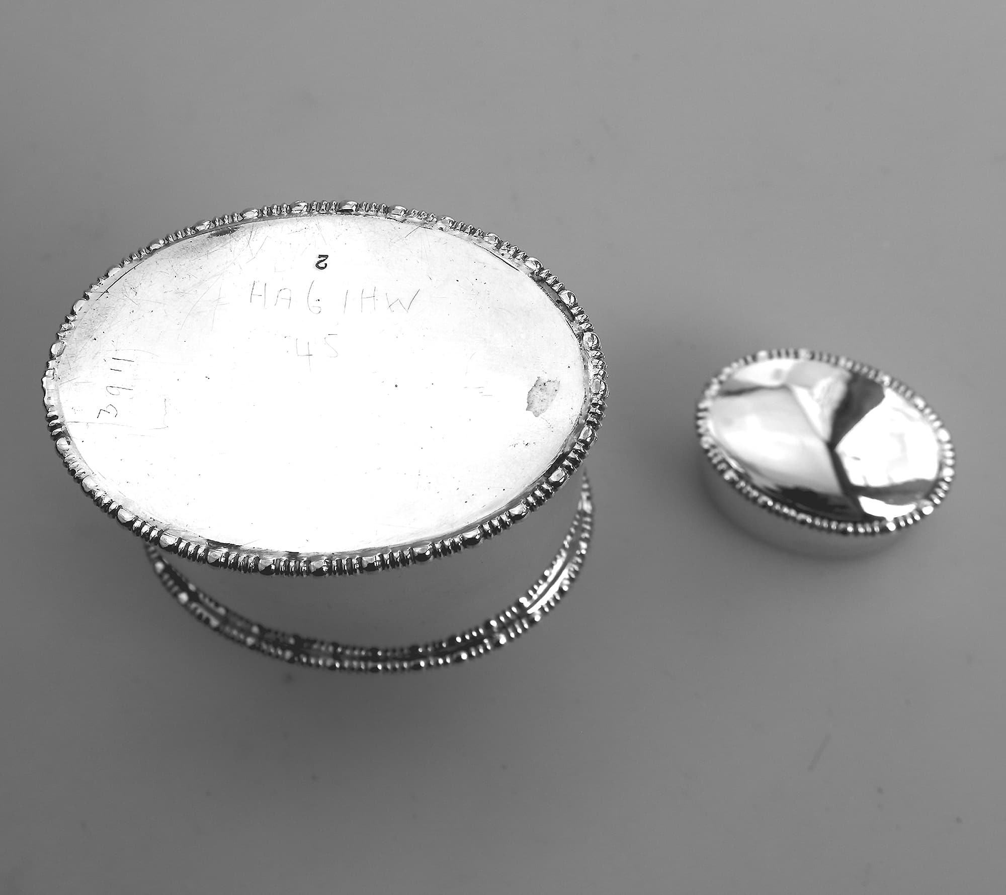 A small antique Victorian silver plate on copper ovoid Tea Caddy C.1900