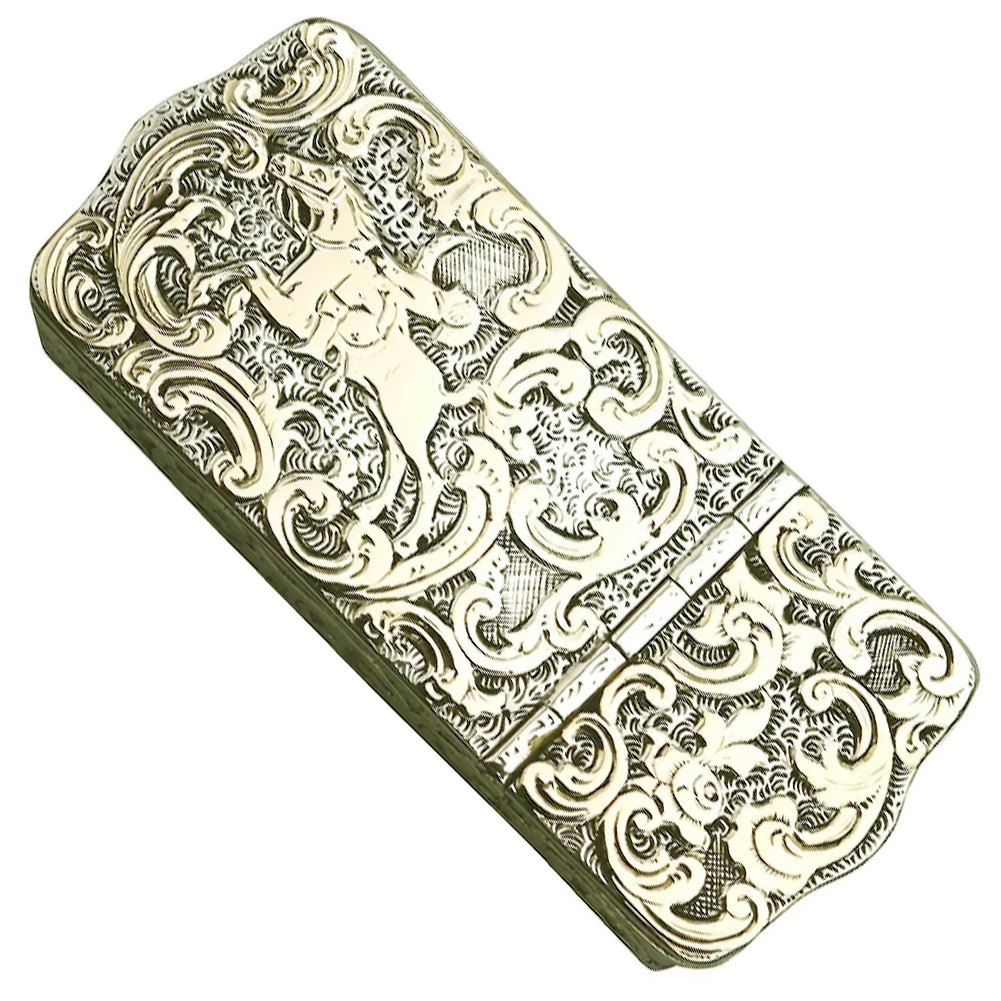 A fine antique double opening novelty solid silver parcel gilt Snuff Box C.19thC