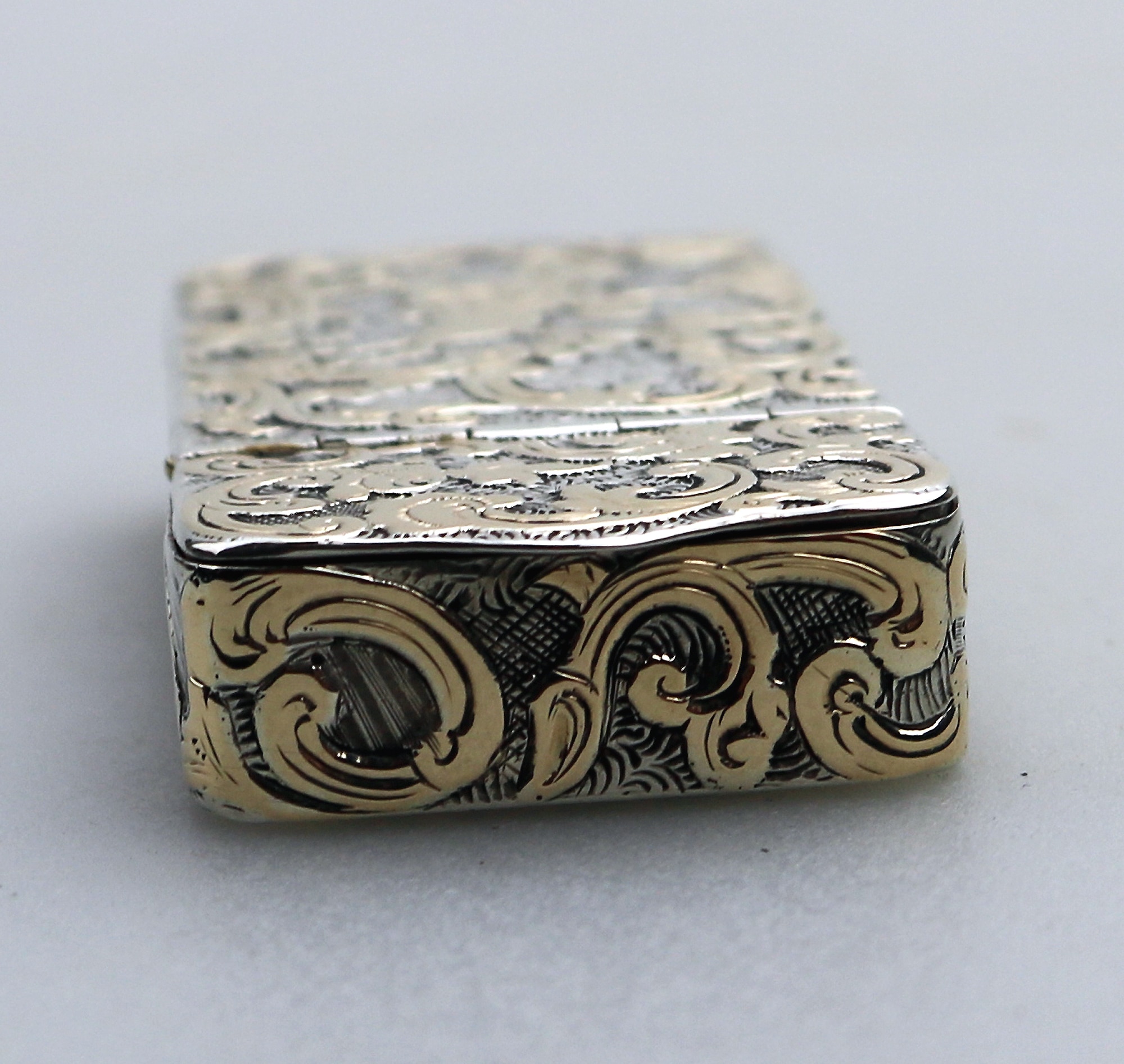 A fine antique double opening novelty solid silver parcel gilt Snuff Box C.19thC