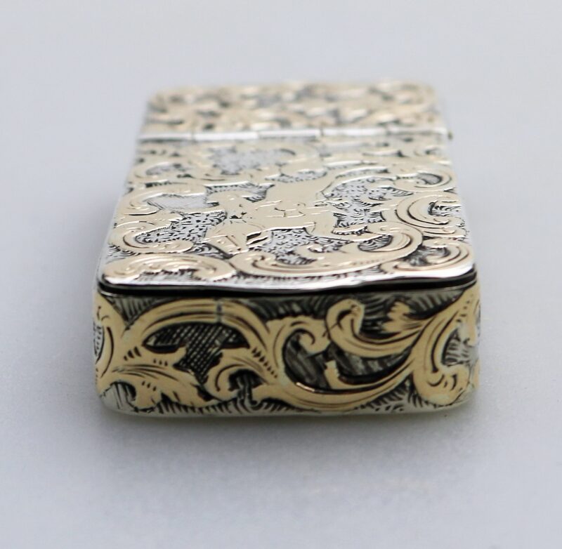 A fine antique double opening novelty solid silver parcel gilt Snuff Box C.19thC