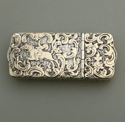 A fine antique double opening novelty solid silver parcel gilt Snuff Box C.19thC - Image 2