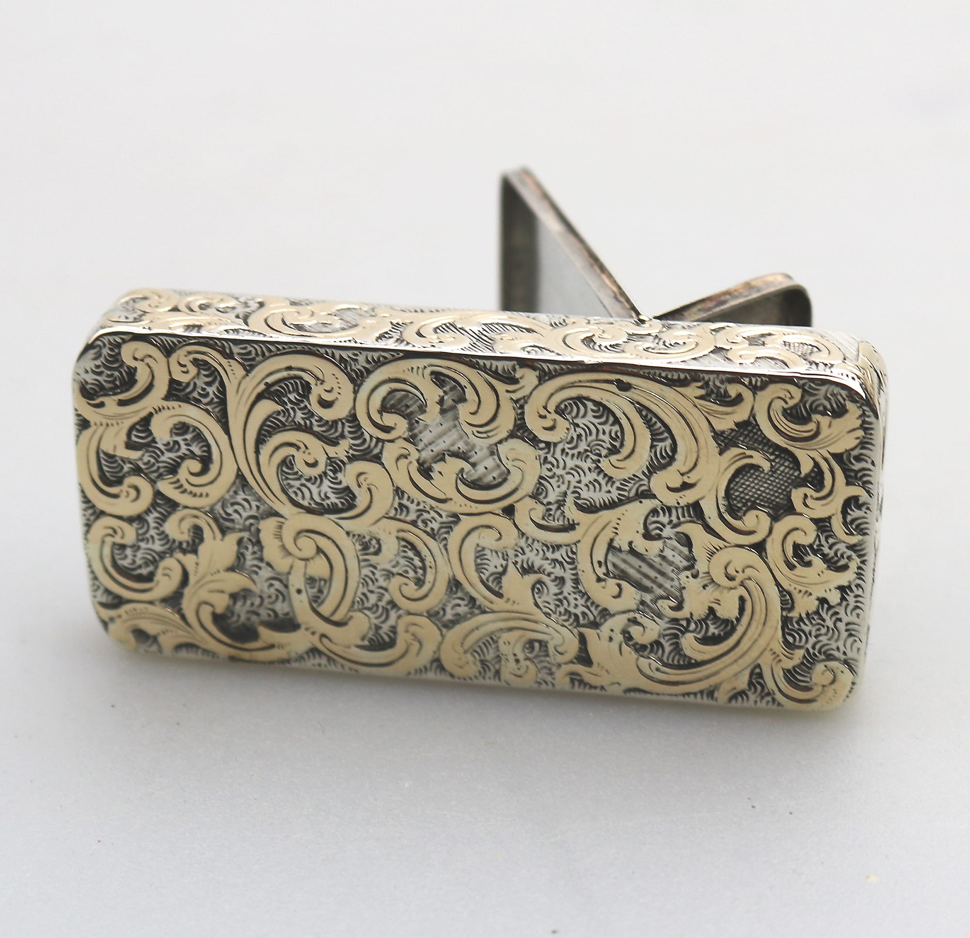 A fine antique double opening novelty solid silver parcel gilt Snuff Box C.19thC