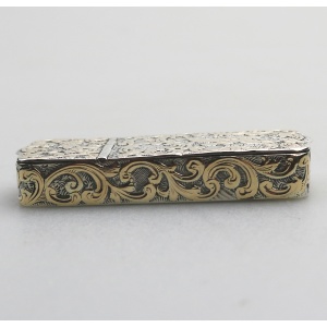 A fine antique double opening novelty solid silver parcel gilt Snuff Box C.19thC