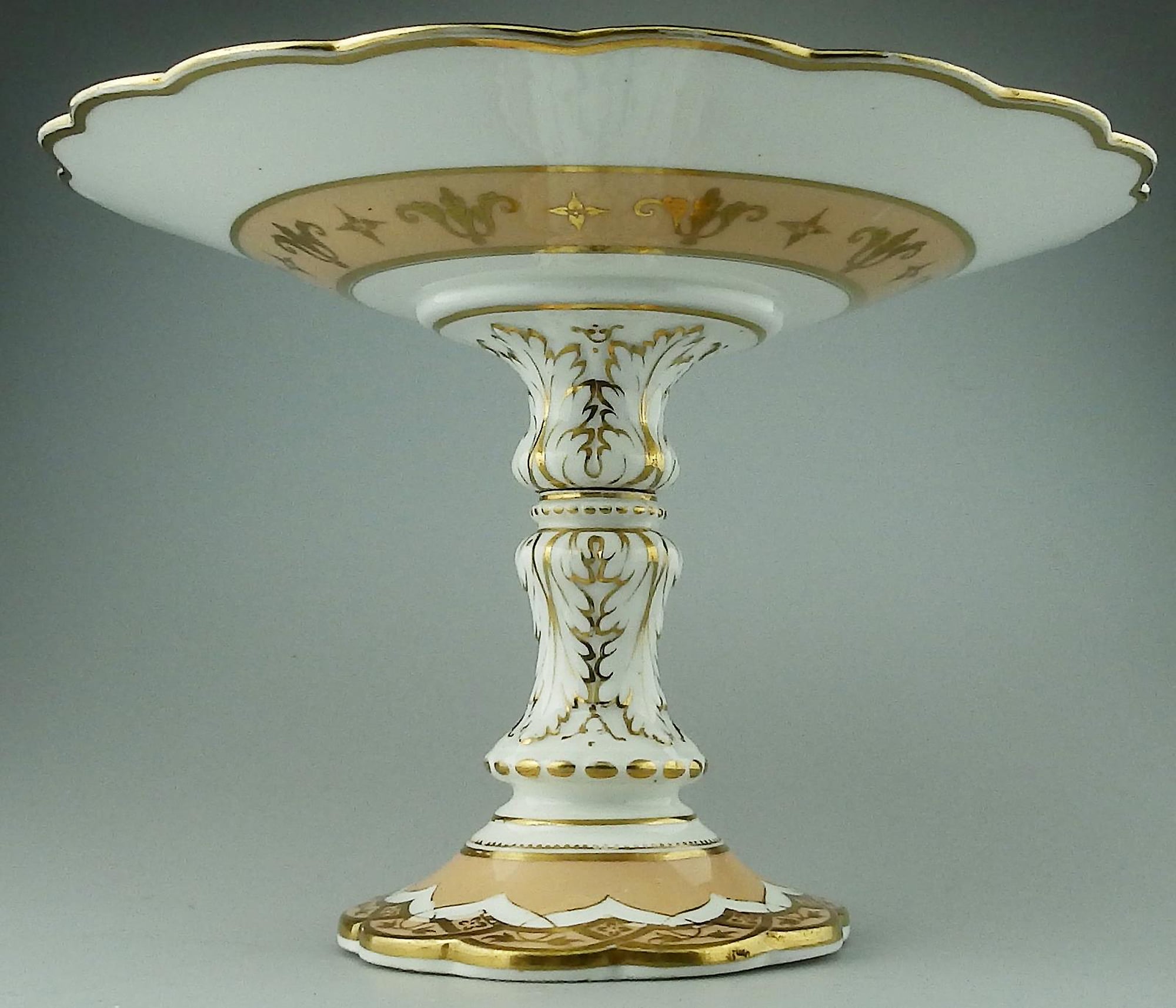 Fine antique English Porcelain Comport hand-painted Italian Coastal Scene C.19thC