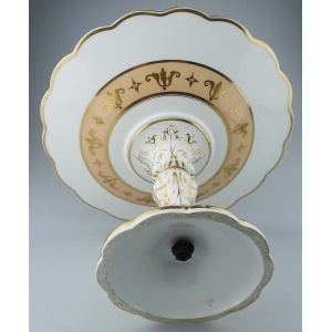 Fine antique English Porcelain Comport hand-painted Italian Coastal Scene C.19thC