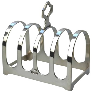 An antique English solid silver 4 division Toast Rack by Edward Viner 55g C.1939
