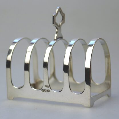 An antique English solid silver 4 division Toast Rack by Edward Viner 55g C.1939 - Image 7