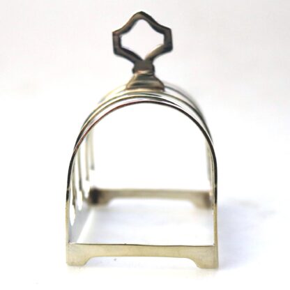 An antique English solid silver 4 division Toast Rack by Edward Viner 55g C.1939 - Image 8