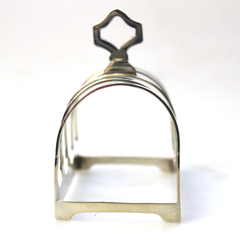 An antique English solid silver 4 division Toast Rack by Edward Viner 55g C.1939 - Image 8