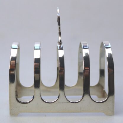 An antique English solid silver 4 division Toast Rack by Edward Viner 55g C.1939 - Image 9