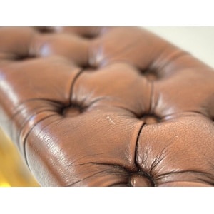 Victorian Chesterfield Leather & Brass Club Fender