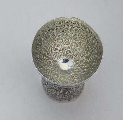 An unusual antique novelty English solid silver double Wager Cup Measure C.1898 - Image 4