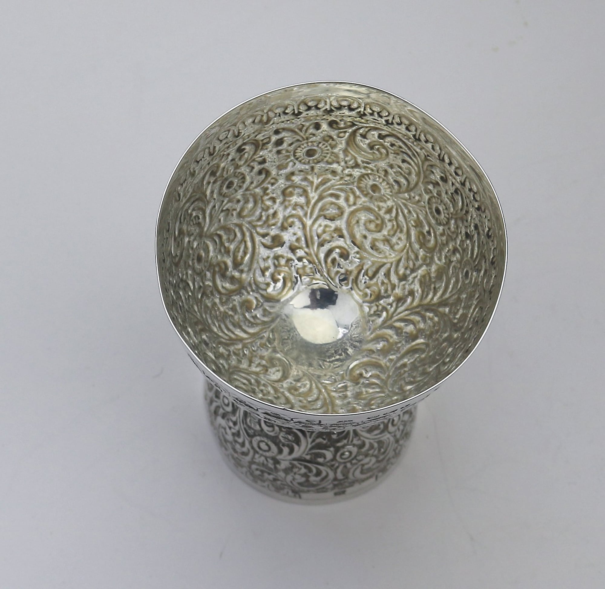 An unusual antique novelty English solid silver double Wager Cup Measure C.1898